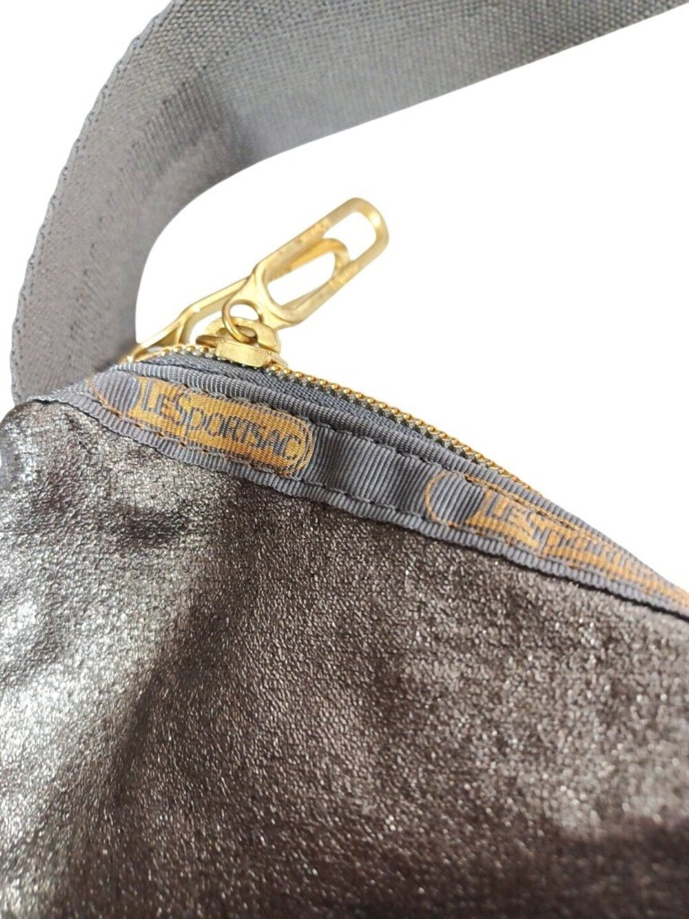New Lesportsac 19x11 Metallic Hobo Zip Around Expandable Adjustable Shoulder Bag - Picture 5 of 8